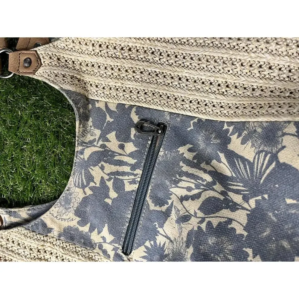 Sakroots‎ Bohemian Crochet and Canvas Shoulder Bag Beach Coastal Vibes Cruise